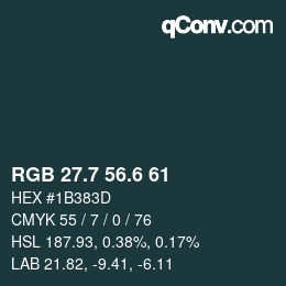 カラーコード: RGB 27.7 56.6 61 | qconv.com