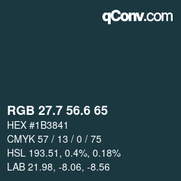 カラーコード: RGB 27.7 56.6 65 | qconv.com