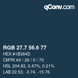 カラーコード: RGB 27.7 56.6 77 | qconv.com