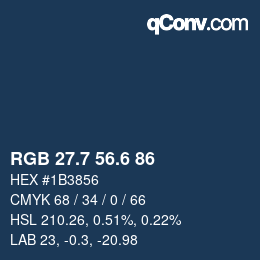 カラーコード: RGB 27.7 56.6 86 | qconv.com