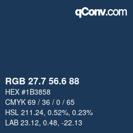 カラーコード: RGB 27.7 56.6 88 | qconv.com