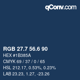 カラーコード: RGB 27.7 56.6 90 | qconv.com