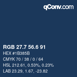 カラーコード: RGB 27.7 56.6 91 | qconv.com