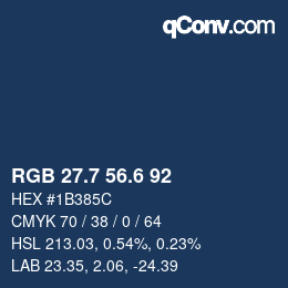 カラーコード: RGB 27.7 56.6 92 | qconv.com