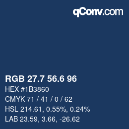 カラーコード: RGB 27.7 56.6 96 | qconv.com