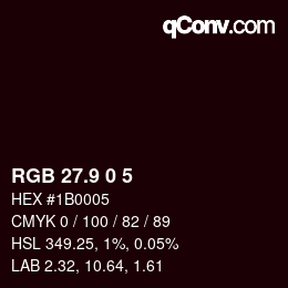 Color code: RGB 27.9 0 5 | qconv.com