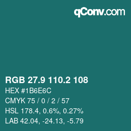 Color code: RGB 27.9 110.2 108 | qconv.com