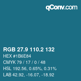 Color code: RGB 27.9 110.2 132 | qconv.com