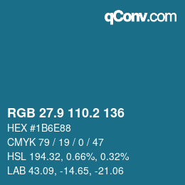Color code: RGB 27.9 110.2 136 | qconv.com