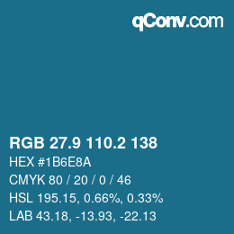Color code: RGB 27.9 110.2 138 | qconv.com