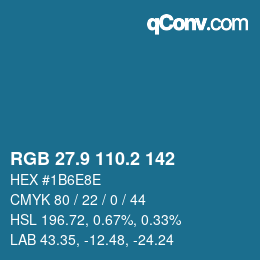 Color code: RGB 27.9 110.2 142 | qconv.com