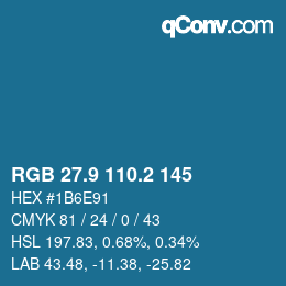 Color code: RGB 27.9 110.2 145 | qconv.com