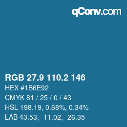 Color code: RGB 27.9 110.2 146 | qconv.com