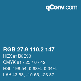 Color code: RGB 27.9 110.2 147 | qconv.com