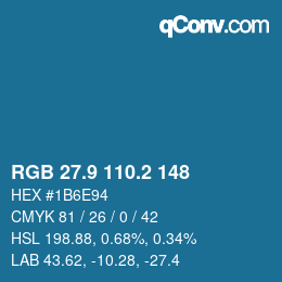 Color code: RGB 27.9 110.2 148 | qconv.com