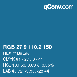 Color code: RGB 27.9 110.2 150 | qconv.com