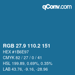Color code: RGB 27.9 110.2 151 | qconv.com