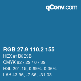 Color code: RGB 27.9 110.2 155 | qconv.com