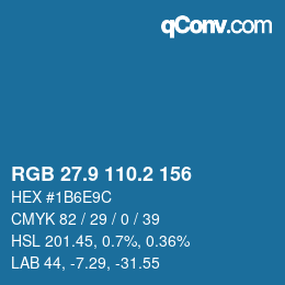 Farbcode: RGB 27.9 110.2 156 | qconv.com
