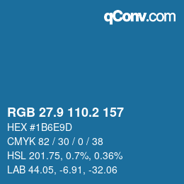 Color code: RGB 27.9 110.2 157 | qconv.com