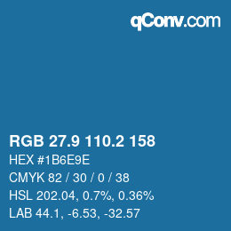 Farbcode: RGB 27.9 110.2 158 | qconv.com