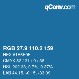 Color code: RGB 27.9 110.2 159 | qconv.com