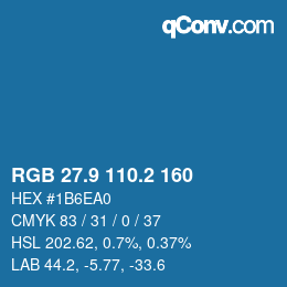 Color code: RGB 27.9 110.2 160 | qconv.com
