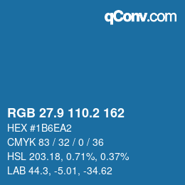 Color code: RGB 27.9 110.2 162 | qconv.com