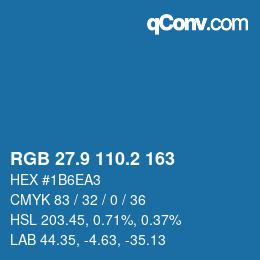 Color code: RGB 27.9 110.2 163 | qconv.com