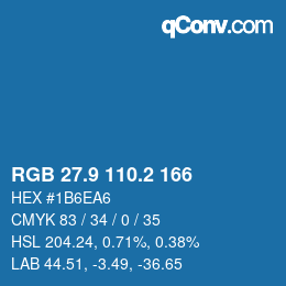 Color code: RGB 27.9 110.2 166 | qconv.com