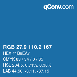 Color code: RGB 27.9 110.2 167 | qconv.com