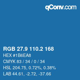 Color code: RGB 27.9 110.2 168 | qconv.com