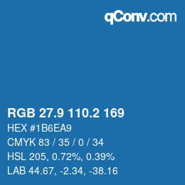 Color code: RGB 27.9 110.2 169 | qconv.com