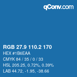 Color code: RGB 27.9 110.2 170 | qconv.com