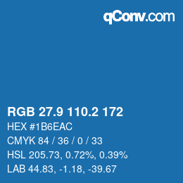 Farbcode: RGB 27.9 110.2 172 | qconv.com