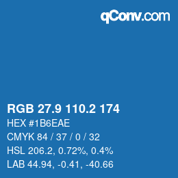 Farbcode: RGB 27.9 110.2 174 | qconv.com
