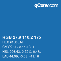 Color code: RGB 27.9 110.2 175 | qconv.com