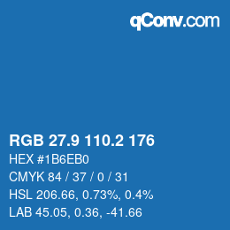 Color code: RGB 27.9 110.2 176 | qconv.com