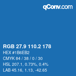 Farbcode: RGB 27.9 110.2 178 | qconv.com