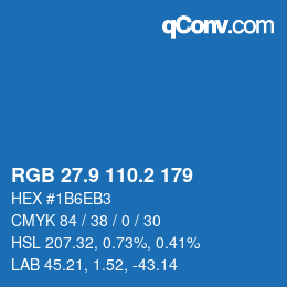 Farbcode: RGB 27.9 110.2 179 | qconv.com