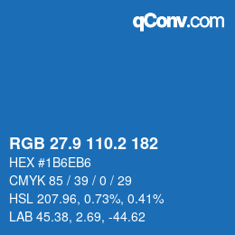 Color code: RGB 27.9 110.2 182 | qconv.com