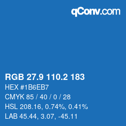 Color code: RGB 27.9 110.2 183 | qconv.com