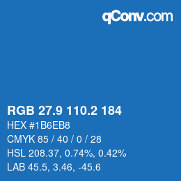Color code: RGB 27.9 110.2 184 | qconv.com