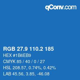 Color code: RGB 27.9 110.2 185 | qconv.com