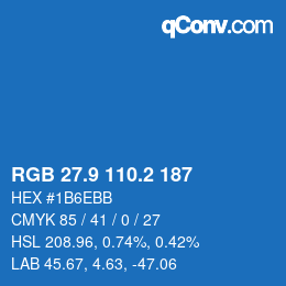Color code: RGB 27.9 110.2 187 | qconv.com