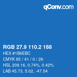 Color code: RGB 27.9 110.2 188 | qconv.com