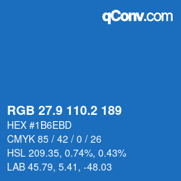Color code: RGB 27.9 110.2 189 | qconv.com