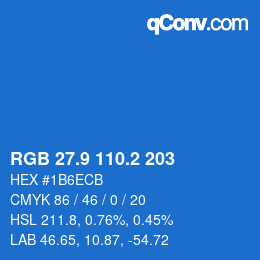 Color code: RGB 27.9 110.2 203 | qconv.com