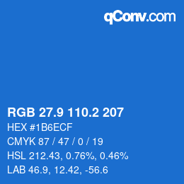 Color code: RGB 27.9 110.2 207 | qconv.com
