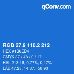 Color code: RGB 27.9 110.2 212 | qconv.com